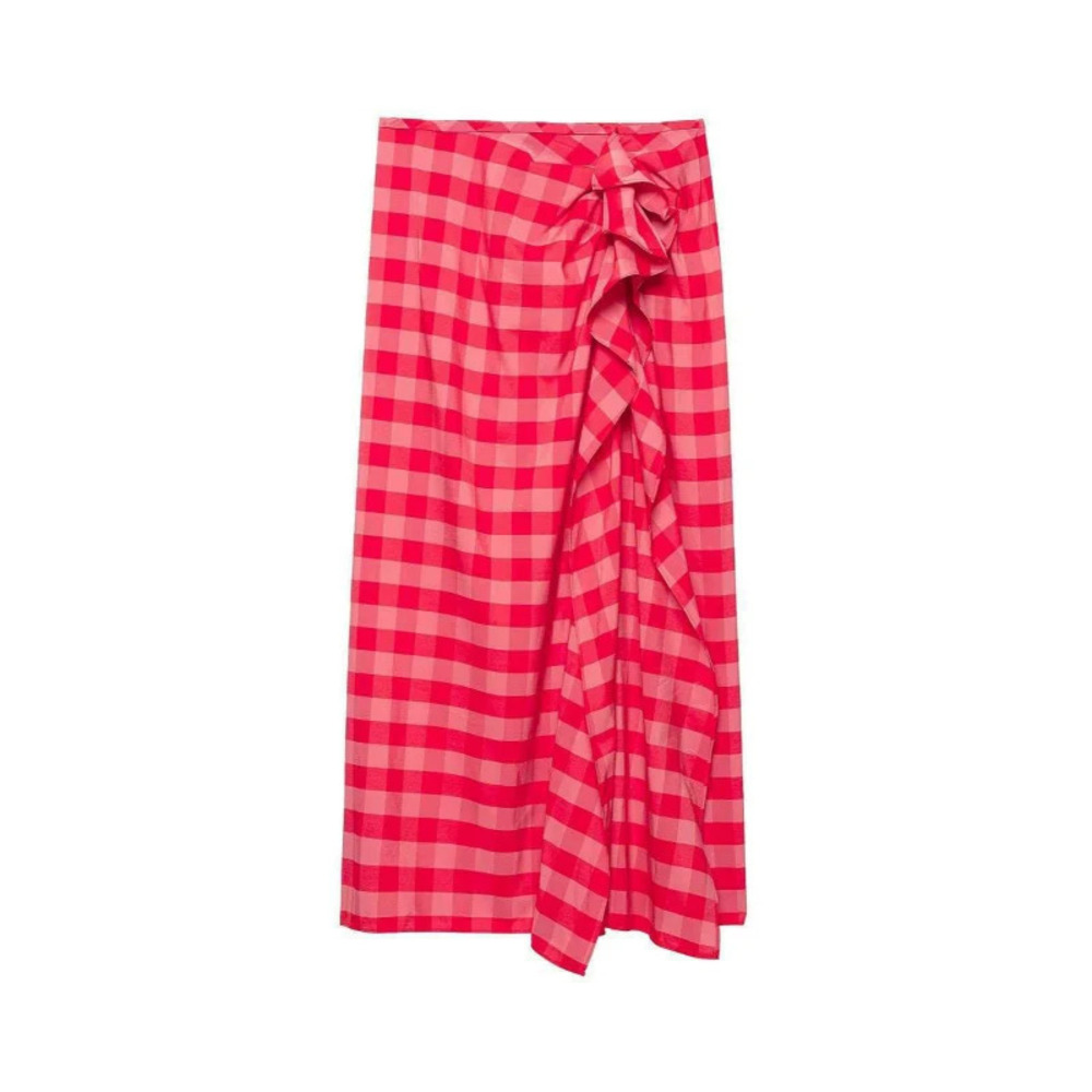 ZARA Summer Wrap Ruffle Slit Slimming Midi Dress